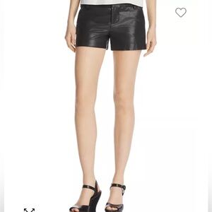 Alice + Olivia Lambskin Black Leather ‘Cady’ Shorts - Sz 2
